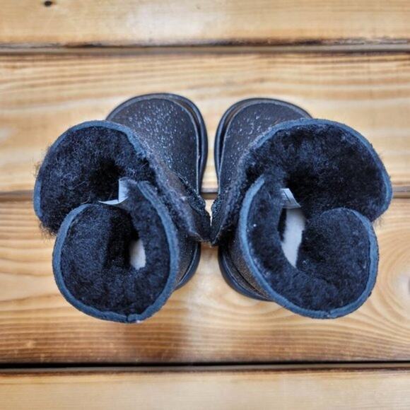 UGG Keelan Glitter Toddler Size 0/1 Black Sparkle Shearling Boot Comfort Warmth - Picture 8 of 11